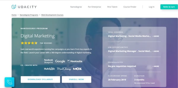 Udacity Digital Marketing Nanodegree Program
