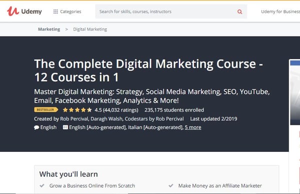 Udemy Digital Marketing Course